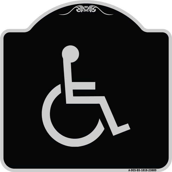 Signmission Large Handicapped Symbol Heavy-Gauge Aluminum Architectural Sign, 18" x 18", BS-1818-23889 A-DES-BS-1818-23889 - main